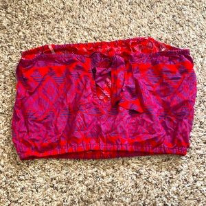 Red & Blue S strapless crop